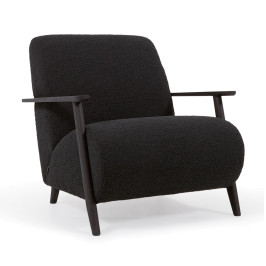 Retro fauteuil zwart hout