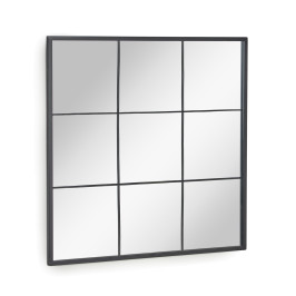 Vierkante spiegel zwart staal