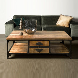 Bruine houten salontafel