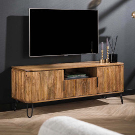 Tv-meubel mango hout met ribbels