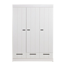 Witte kledingkast 3-deurs met lades