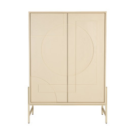 Beige opbergkast hout met patroon