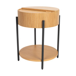 Rond nachtkastje eiken