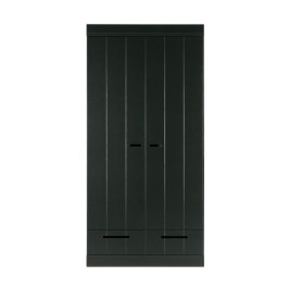 Zwarte kledingkast 2-deurs met lades