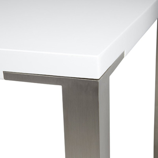 som onze Goodwill Design tafel wit met rvs - Woood Palau - LUMZ.nl