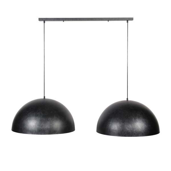 Grote eettafel hanglamp grijs metaal Santa Dome | LUMZ