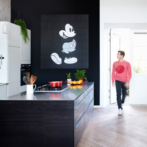 een paar Scharnier slank IXXI Mickey Mouse black and white | Decoratie Mickey Mouse | LUMZ