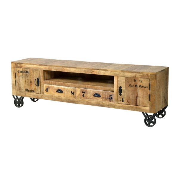 Tv-meubel rustiek mangohout 200 cm | Lavis Porter |