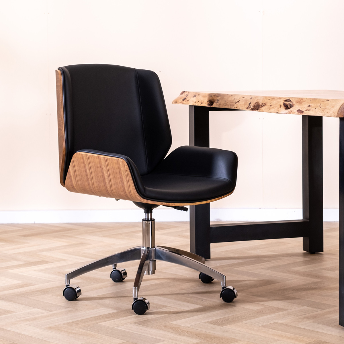 Staat zakdoek formule Design bureaustoel gebogen hout | Bodio Fab | LUMZ