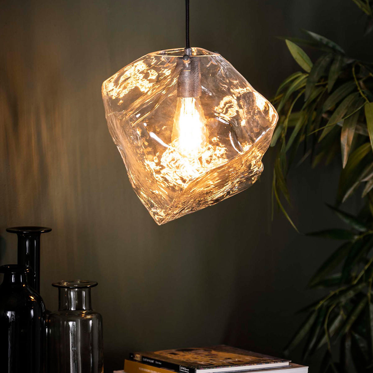 Pracht opstelling Schuldenaar Glazen hanglamp steenvorm | Santa Rock | LUMZ