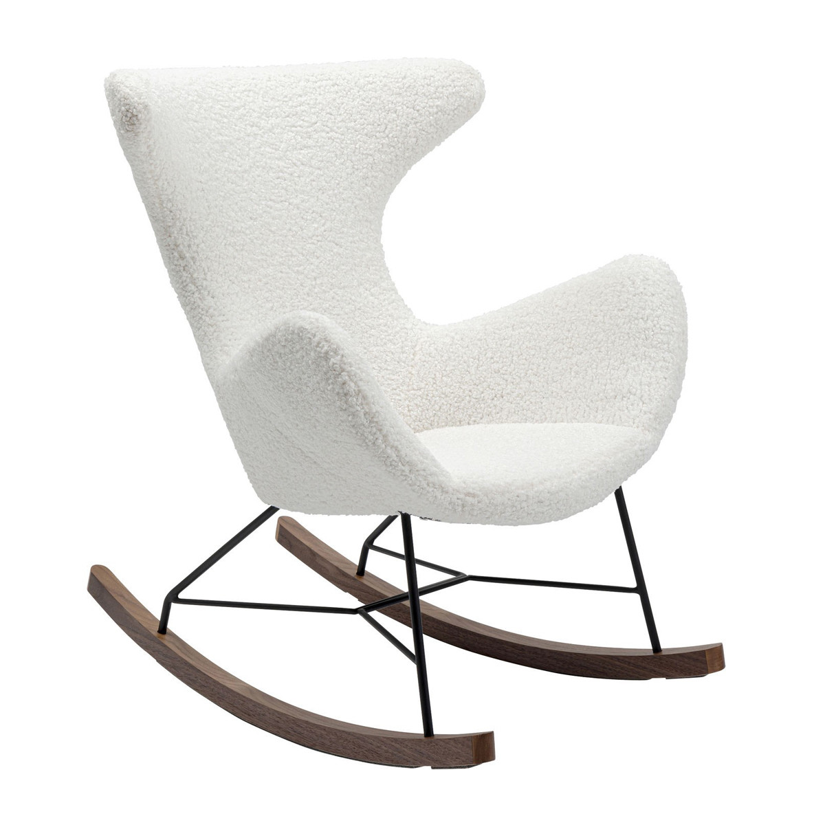 metgezel Schat kleding stof Kare Design Balance | Witte teddy schommelstoel | 84675 | LUMZ