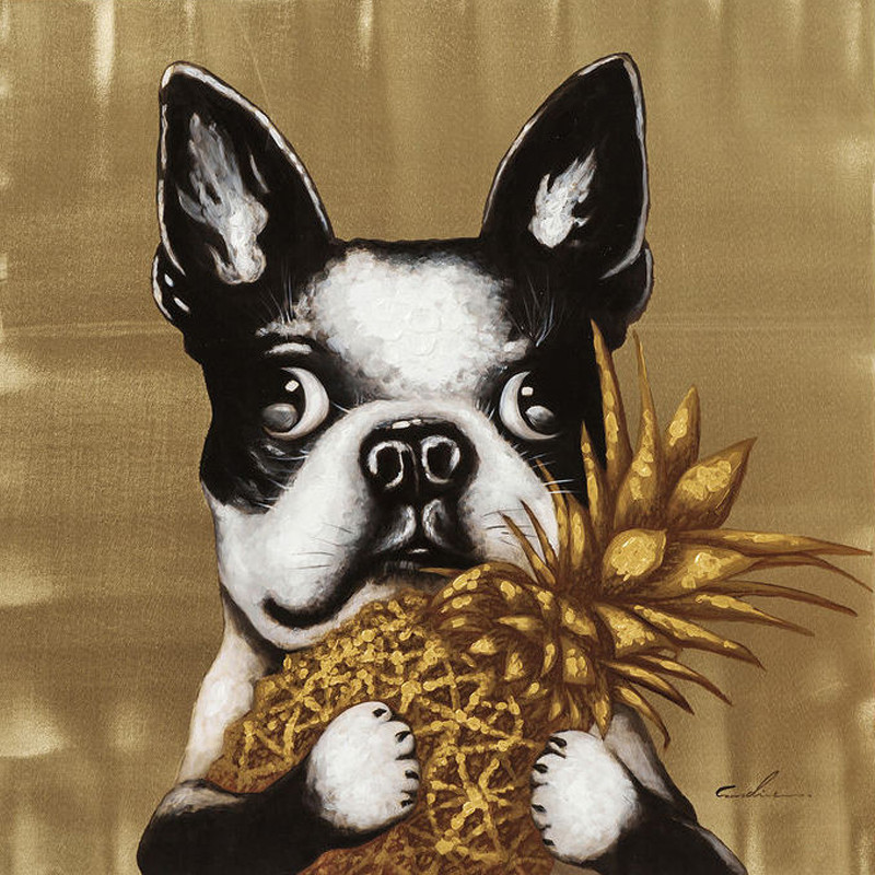 Nadeel Maria bizon Kare Design Touched | Afbeelding van hond met ananas | 60442 | LUMZ