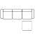 3-zits met hocker - B279 x D95/185 cm