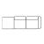 3 zits met hocker links - B260 x D95 cm