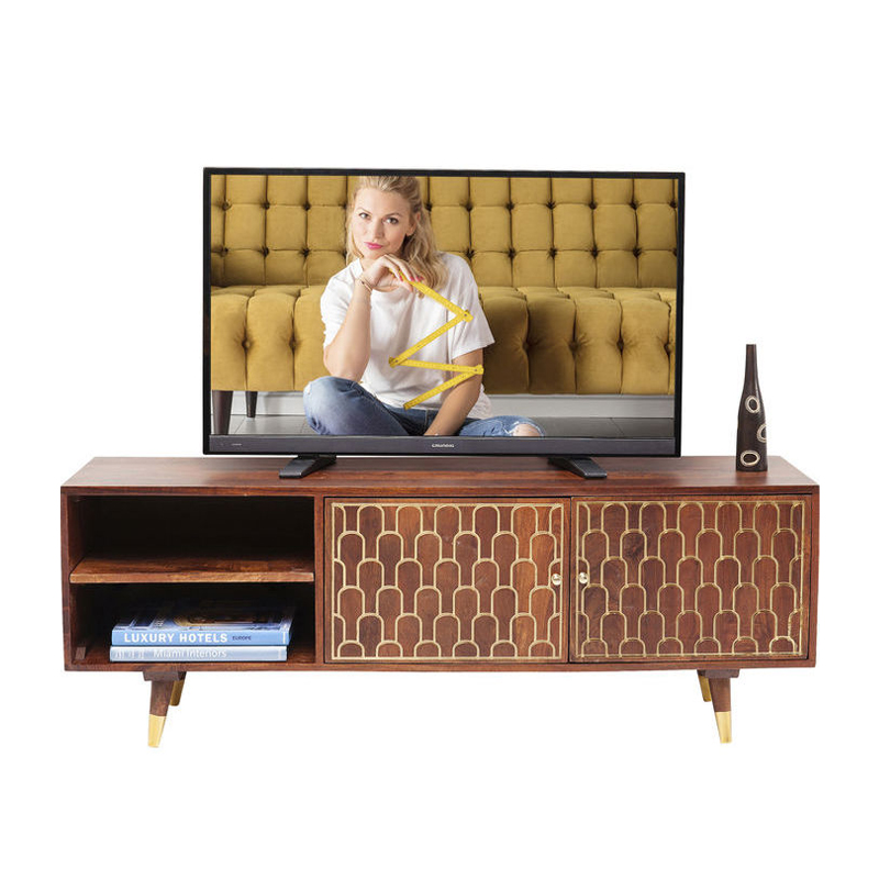 spoelen Geld rubber Goed Kare Design Muskat | Mangohouten tv-meubel goud 83365 | LUMZ