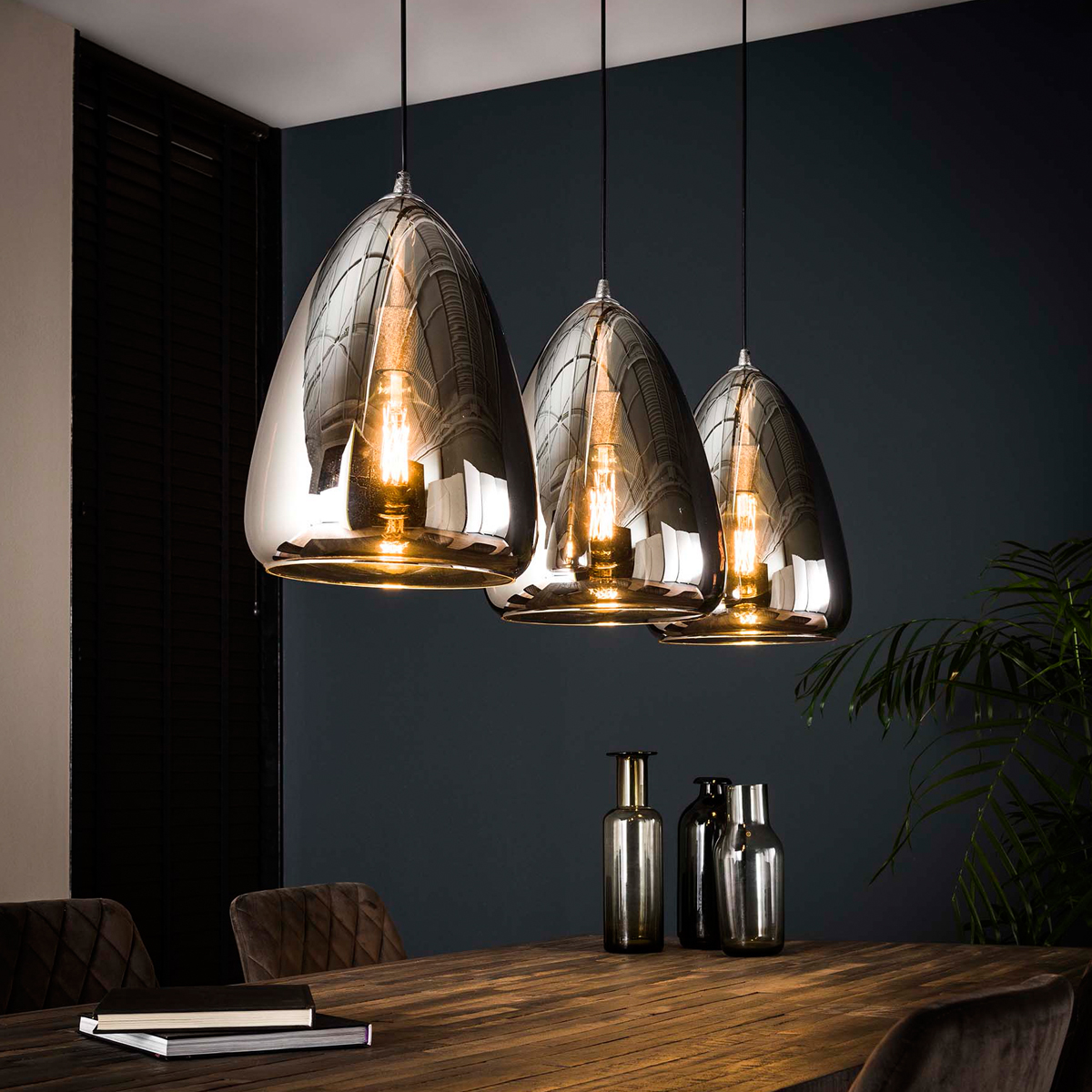 restaurant tij Einde Eettafel hanglamp spiegel glas | Santa Silver Pearl | LUMZ
